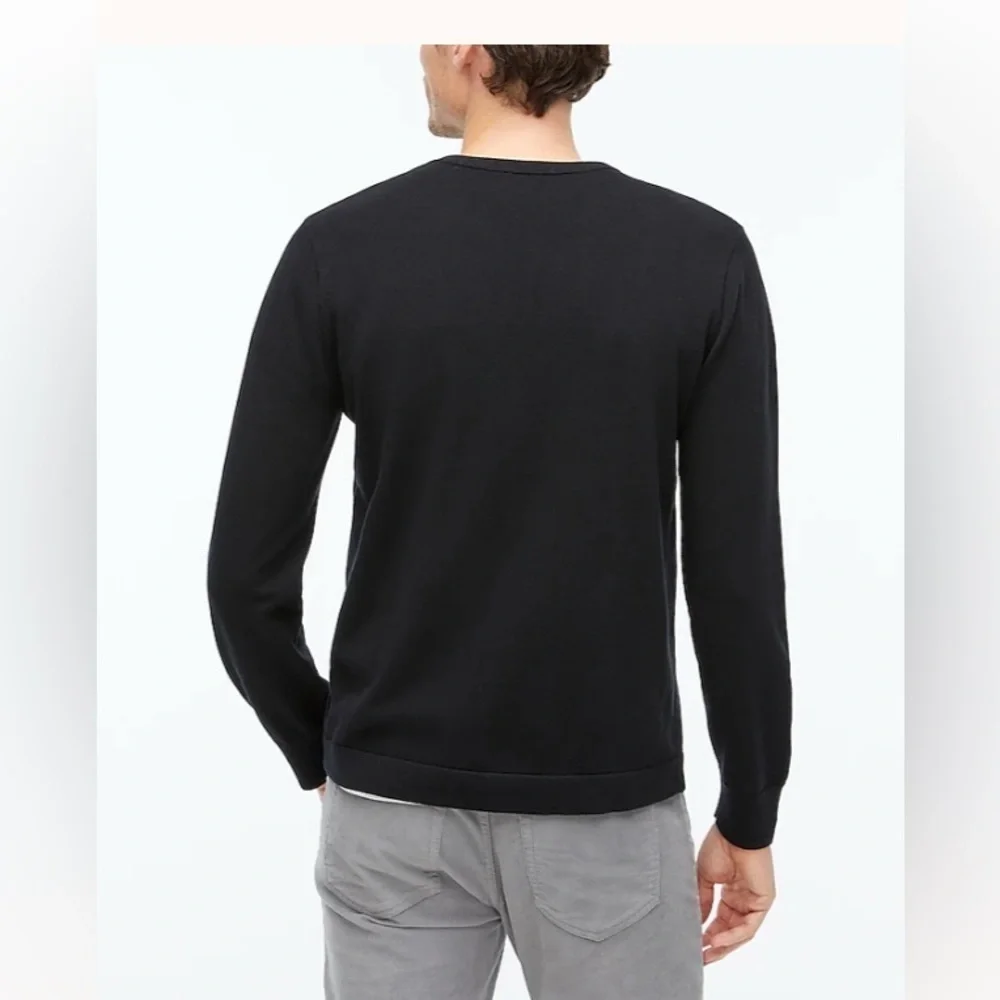 J. Crew Factory Men's Black‎ 100% Cotton Crewneck Sweater-Tee Preppy Classic XL